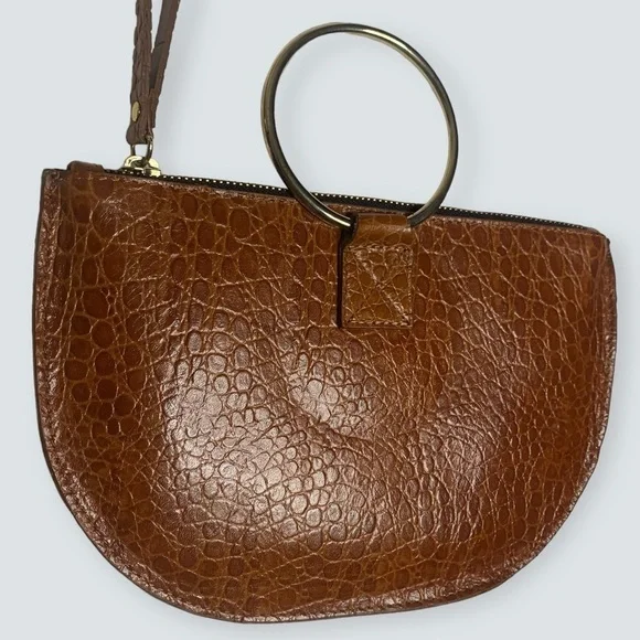 PUNTO FIBBIA Women’s Wristlet Genuine Leather Croc Bag - Picture 10 of 10